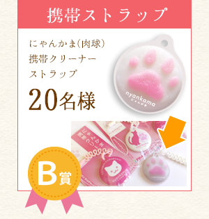賞品B 賞品B:にゃんかまオリジナル携帯クリーナーストラップ
